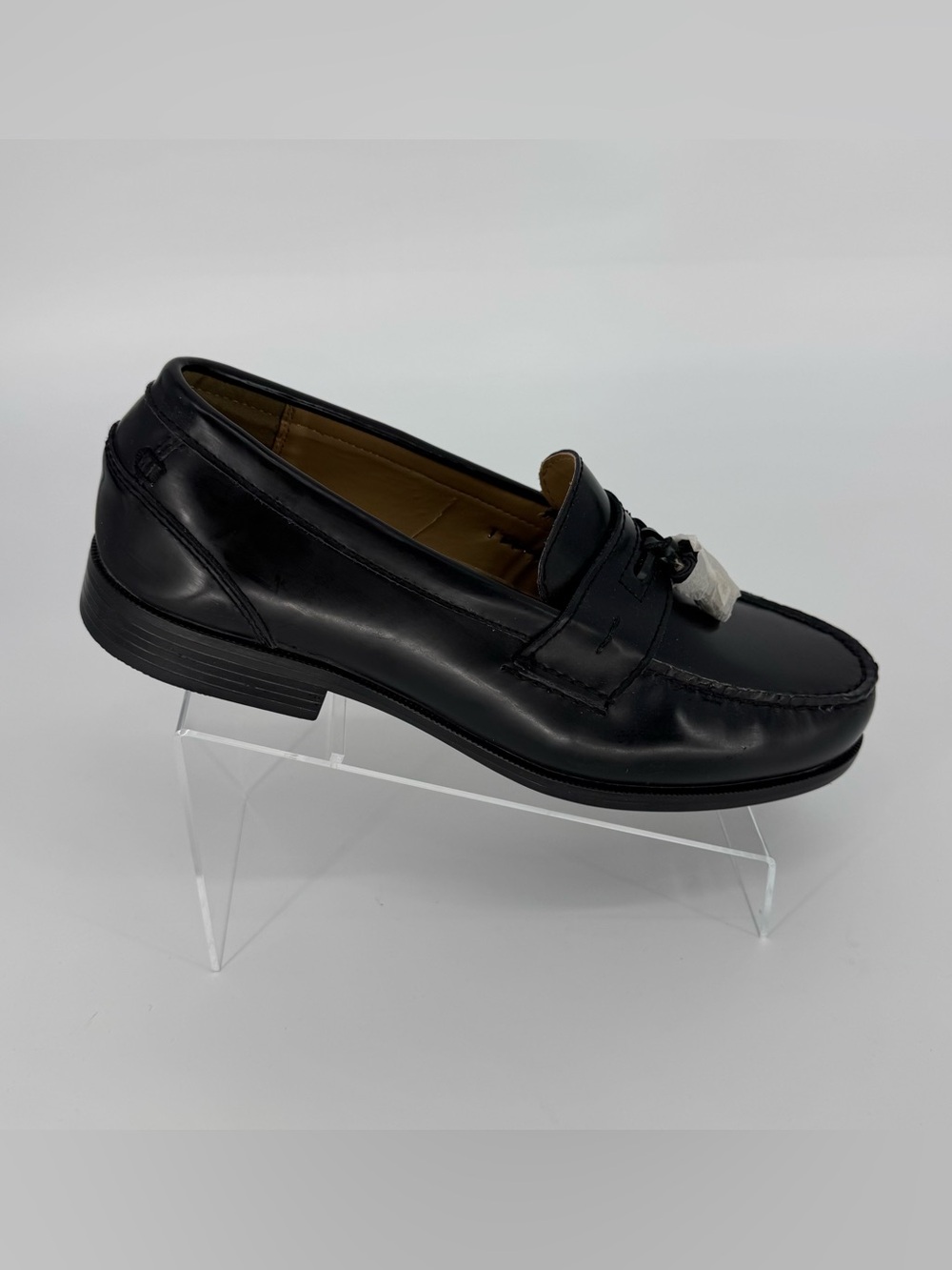 Chaps Men’s Black Leather Slip-On Tassel Loafers Size 13